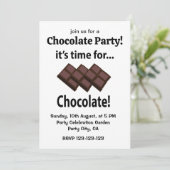 Invitation Chocolat C'est l'heure de la fête du chocolat (Debout devant)