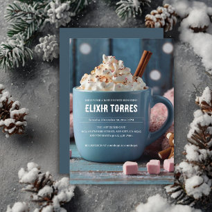 Invitation Chocolat chaud avec crème humide Baby shower confo