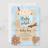 Invitation Chocolat chaud Baby shower d'hiver Garçon bébé (Devant)