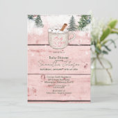 Invitation Chocolat chaud Bébé de neige Il fait froid dehors  (Debout devant)