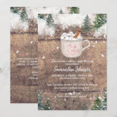 Invitation Chocolat Chaud Bébé de neige Il fait froid douche (Devant / Derrière)