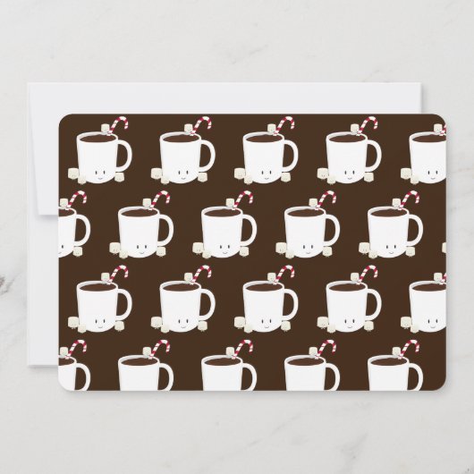 Invitation Chocolat chaud Brown Noël fête horizontale (Dos)