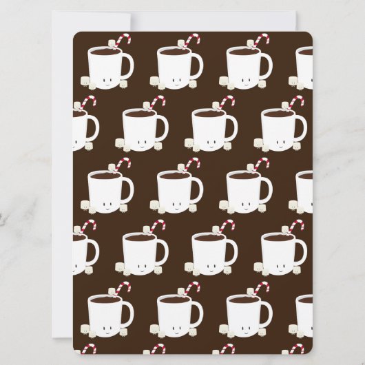 Invitation Chocolat chaud cacao blanc Brown Noël blanc (Dos)