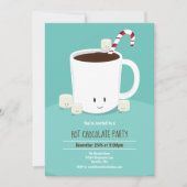 Invitation Chocolat chaud chocolat chaud Noël fête Turquoise (Devant)
