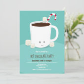 Invitation Chocolat chaud chocolat chaud Noël fête Turquoise (Debout devant)