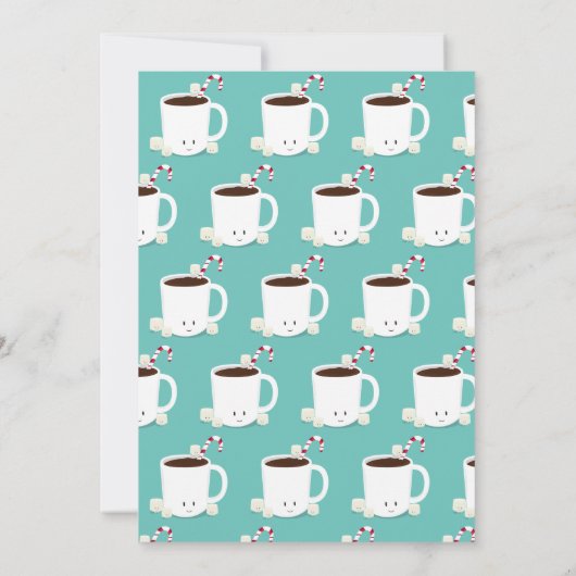 Invitation Chocolat chaud chocolat chaud Noël fête Turquoise (Dos)