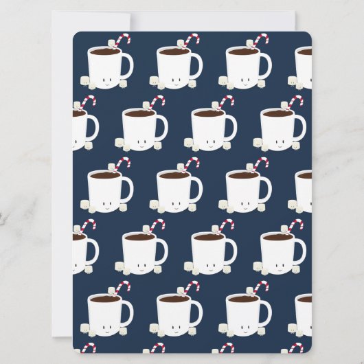 Invitation Chocolat chaud Chocolat Chocolat Bleu Blanc Noël (Dos)