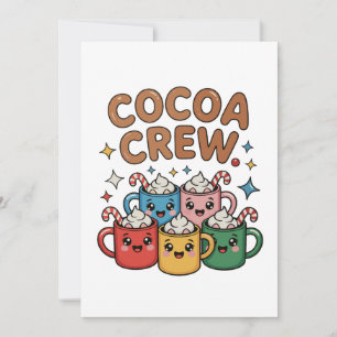 Invitation Chocolat Chaud Cocoa Crew Kawaii Noël Xmas
