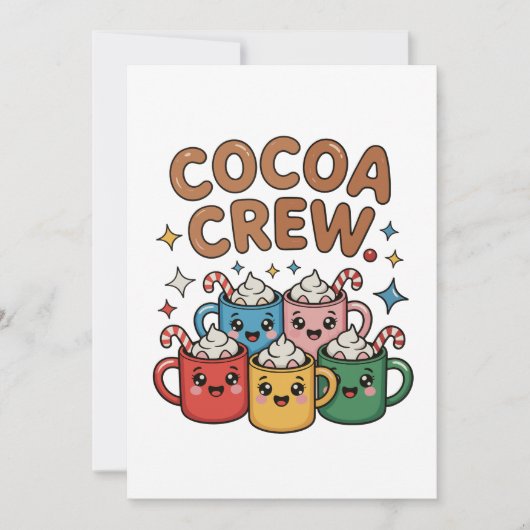 Invitation Chocolat Chaud Cocoa Crew Kawaii Noël Xmas (Devant)