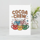 Invitation Chocolat Chaud Cocoa Crew Kawaii Noël Xmas (Debout devant)