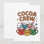 Invitation Chocolat Chaud Cocoa Crew Kawaii Noël Xmas (Devant / Derrière)