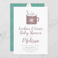 Chocolat chaud Cookies Mug Baby shower d'hiver
