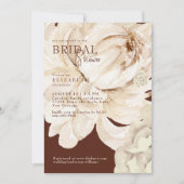 Invitation Chocolat chaud Crème Brown Fête des mariées floral (Devant)