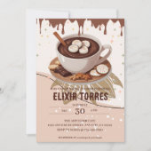 Invitation Chocolat chaud et biscuits Baby shower d'hiver (Devant)
