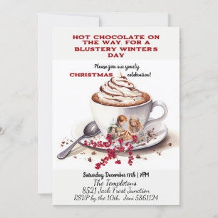Invitation Chocolat chaud et pain d'épices Maison enfants
