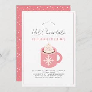 Invitation Chocolat chaud/Fête de Noël Rose Mug
