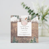 Invitation Chocolat chaud neige bébé Il fait froid dehors Car (Debout devant)