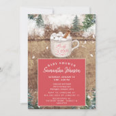 Invitation Chocolat chaud rustique bébé Il fait froid douche  (Devant)