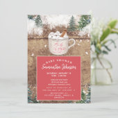 Invitation Chocolat chaud rustique bébé Il fait froid douche  (Debout devant)