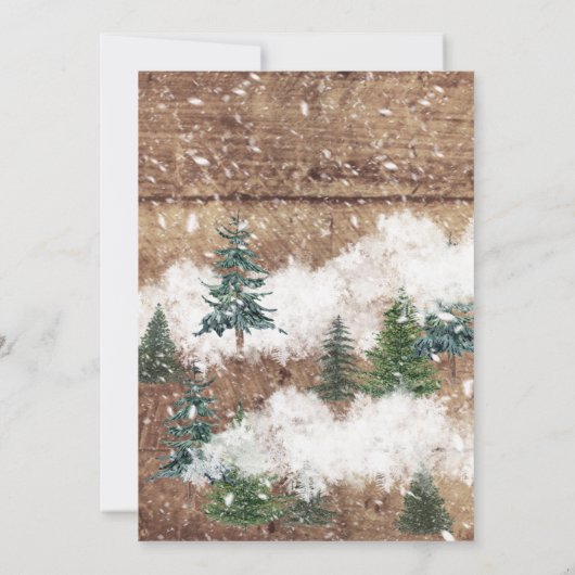 Invitation Chocolat chaud rustique bébé Il fait froid douche  (Dos)