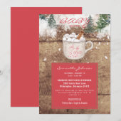 Invitation Chocolat chaud Rustique bébé Il fait froid douche  (Devant / Derrière)