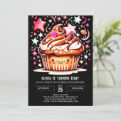 Invitation Chocolat Chic délice Muffin Girl Anniversaire (Debout devant)