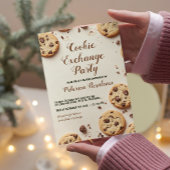 Invitation Chocolat Chip Beige Cookie Exchange Party