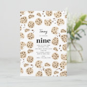 Invitation Chocolat Chip Cookies Anniversaire Thème de fête (Debout devant)