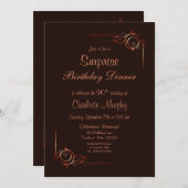 Invitation Chocolat & Crème Surprise Dîner 50e Anniversaire (Devant / Derrière)