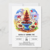 Invitation Chocolat d'aquarelle enchanté Anniversaire (Devant)