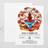 Invitation Chocolat de fontaine colorée Anniversaire (Devant / Derrière)