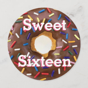 Invitation Chocolat de Sweet sixteen avec de la noix de musca