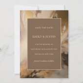 Invitation Chocolat d'or moderne Enregistrer le Mariage date (Devant)