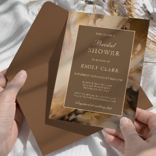 Invitation Chocolat d'or moderne Fête des mariées artistique