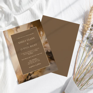 Invitation Chocolat d'or moderne Mariage d'aquarelle artistiq