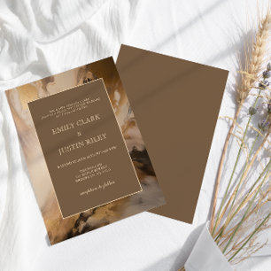 Invitation Chocolat d'or moderne Mariage d'aquarelle artistiq