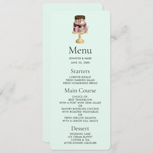 Invitation Chocolat Drives et Rose Gold Luxury Cake (Devant / Derrière)