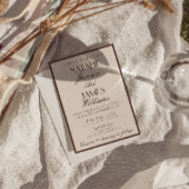 Invitation Chocolat Élegant Brun Vieille Fortune Code QR Mari