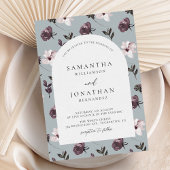 Invitation Chocolat et vanille Élégant Mariage floral