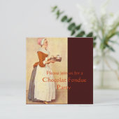 INVITATION CHOCOLAT FONDUE DÎNER FÊTE (Debout devant)