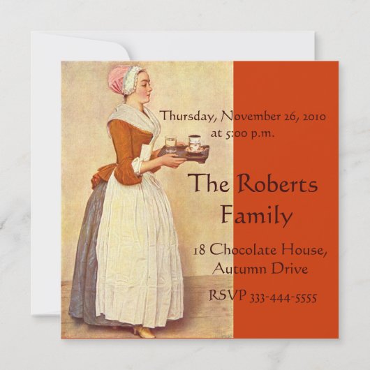 INVITATION CHOCOLAT FONDUE DÎNER FÊTE (Dos)