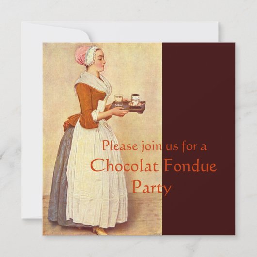 INVITATION CHOCOLAT FONDUE DÎNER FÊTE (Devant)
