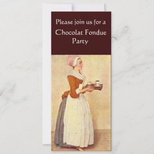INVITATION CHOCOLAT FONDUE DÎNER FÊTE