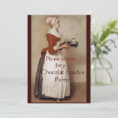 INVITATION CHOCOLAT FONDUE DÎNER FÊTE (Debout devant)