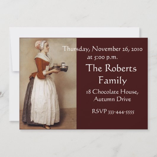 INVITATION CHOCOLAT FONDUE DÎNER FÊTE (Dos)