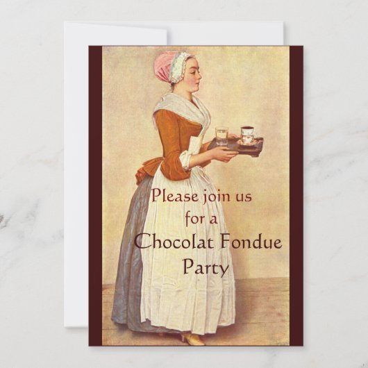 INVITATION CHOCOLAT FONDUE DÎNER FÊTE (Devant)