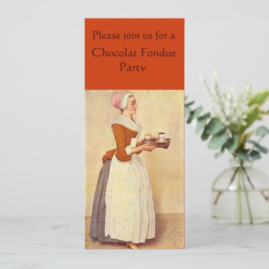 INVITATION CHOCOLAT FONDUE DÎNER FÊTE (Debout devant)