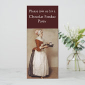INVITATION CHOCOLAT FONDUE DÎNER FÊTE (Debout devant)