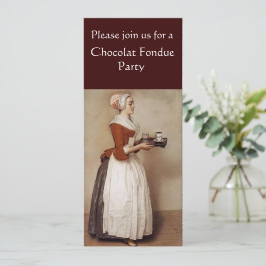 INVITATION CHOCOLAT FONDUE DÎNER FÊTE (Debout devant)