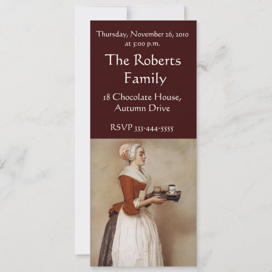 INVITATION CHOCOLAT FONDUE DÎNER FÊTE (Dos)